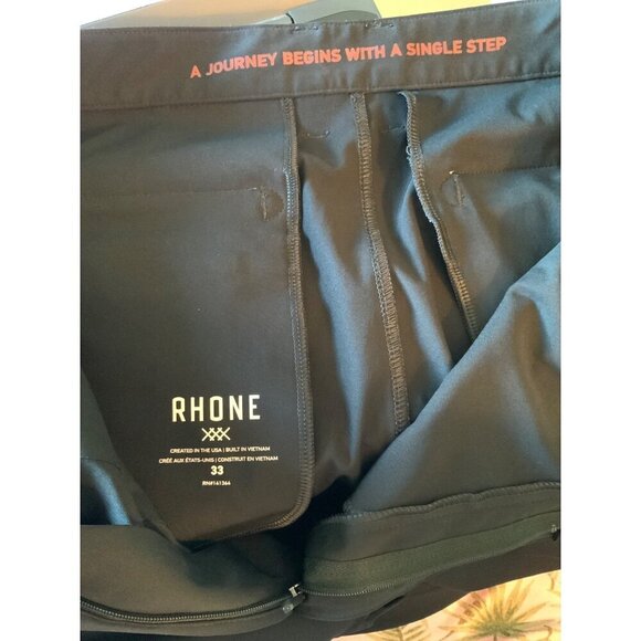 Rhône mens pants black 33 waist 32 inseam slim leg  soft stretch - Picture 1 of 11
